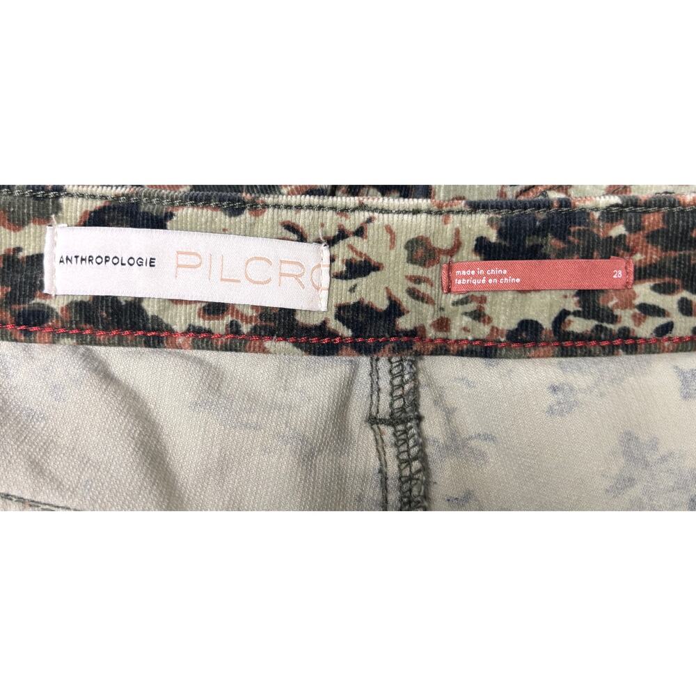 Pilcro Anthropologie Pants Womens 28 Camo Floral Corduroy High Rise Skinny EUC - Picture 9 of 13
